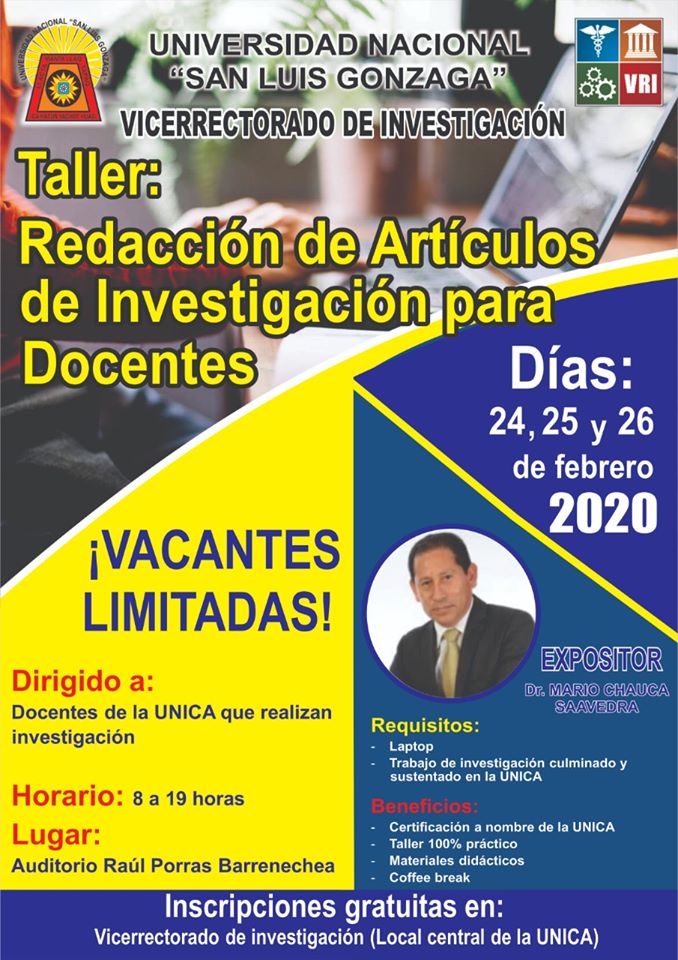 El Vicerrectorado de Investigación organiza el Taller: «Redacción de ...