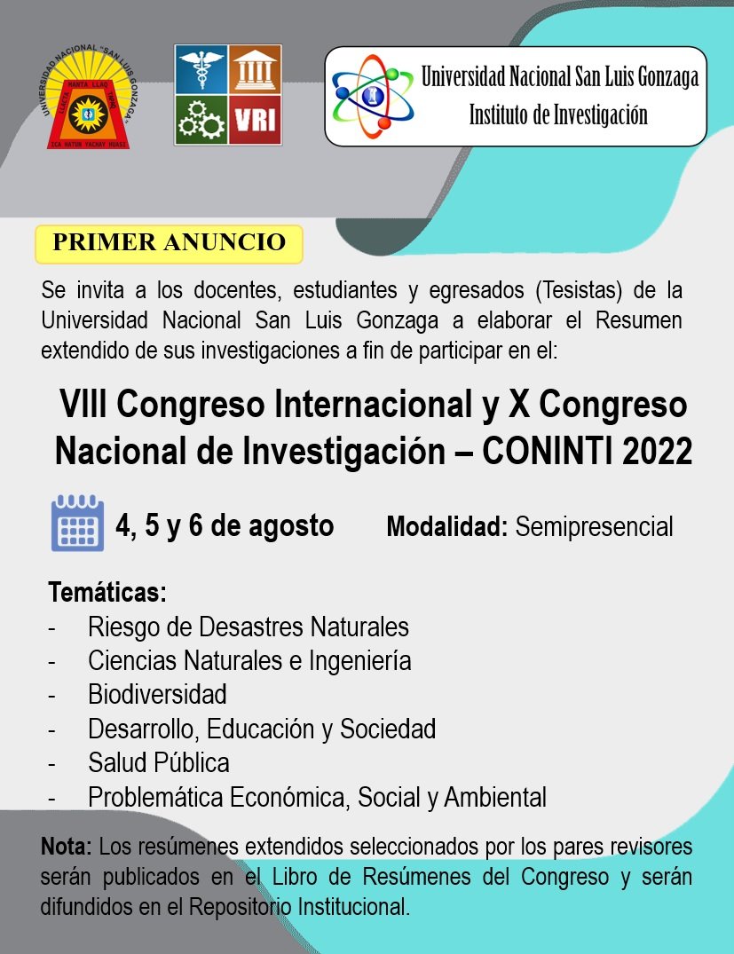 VIII Congreso Internacional y X Congreso Nacional de Investigación ...