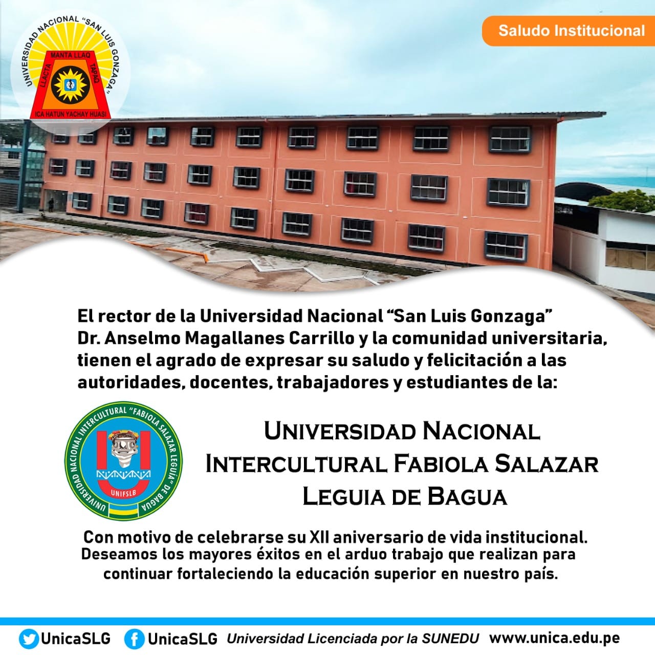 12 Aniversario de la Universidad Nacional Intercultural Fabiola Salazar ...