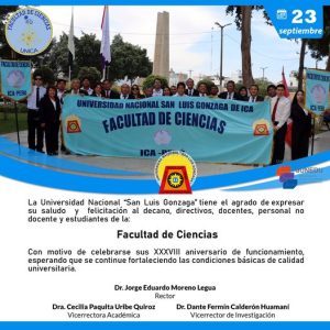 38º aniversario de funcionamiento de la FACULTAD DE CIENCIAS ...